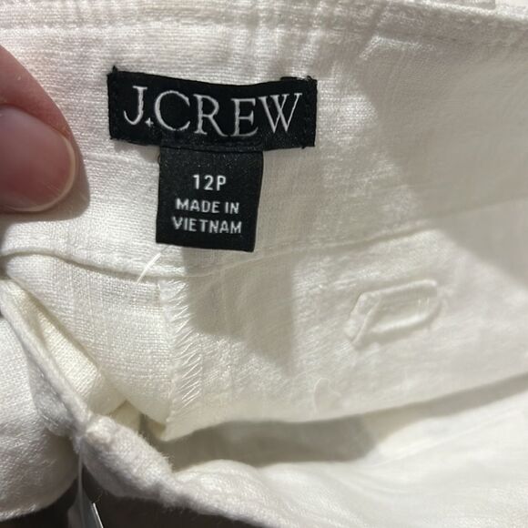 J. Crew bx764 Seaside cargo pant in linen-TENCEL™ lyocell blend White NWt 12P - Picture 9 of 12